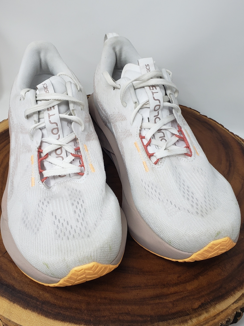 Asics Women's Novablast 5 White/Fawn Running Sneakers - Picture 2 of 9
